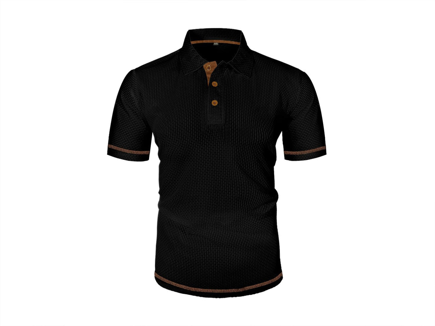 Comfortable Waffle Knit Polo Shirt for Women with Collar Long Sleeve Contrast Placket Casual Style