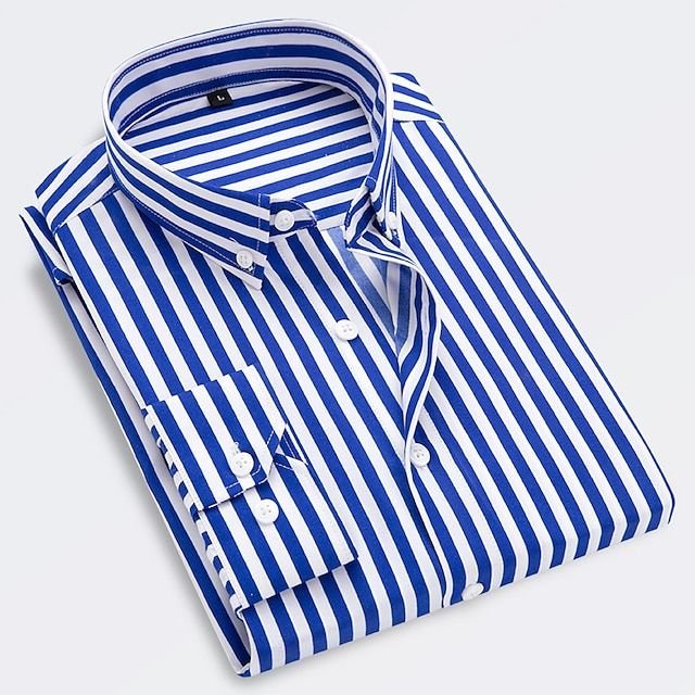 Effortless Striped Button Down Shirt for Women with Collar Long Sleeve Button Front Casual Style