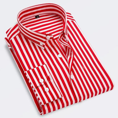 Effortless Striped Button Down Shirt for Women with Collar Long Sleeve Button Front Casual Style