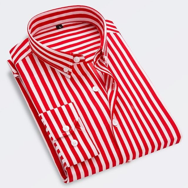 Elegant Striped Button Up Shirt for Women with Collar Long Sleeve Relaxed Casual Style
