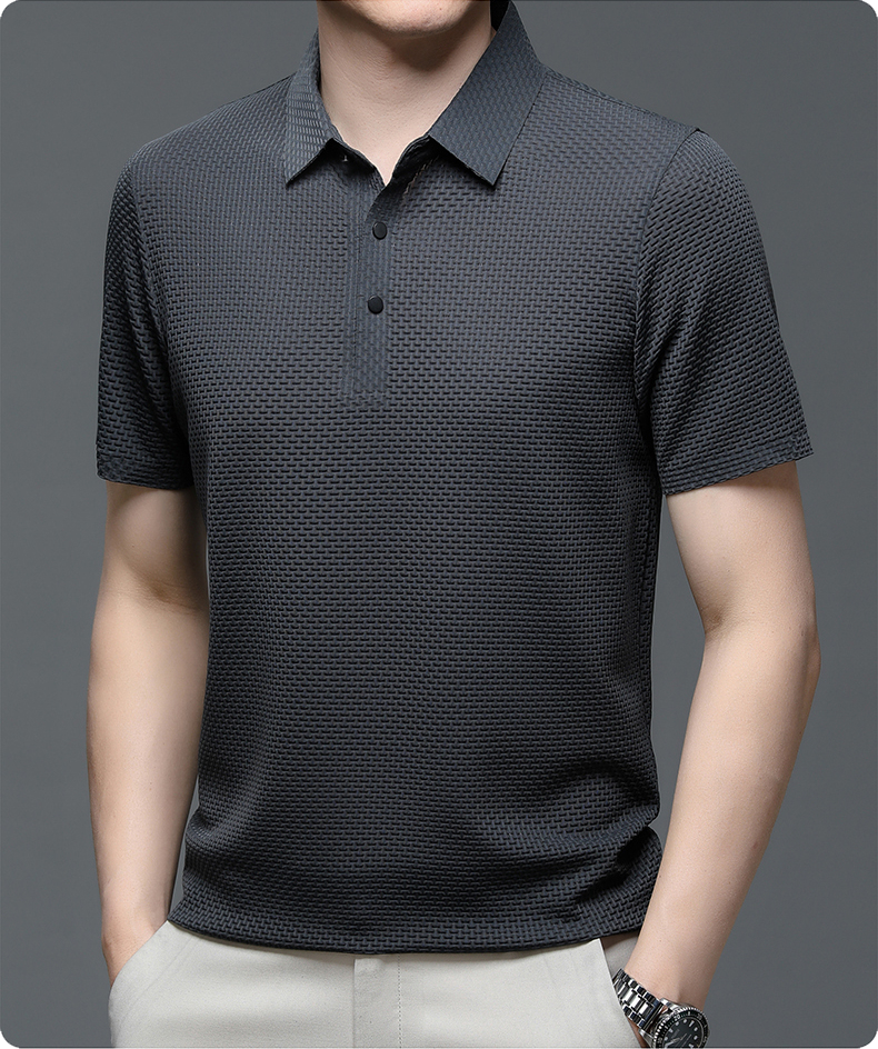 Comfortable Textured Knit Polo Shirt for Women with Collared Long Sleeve Button Placket Relaxed Style