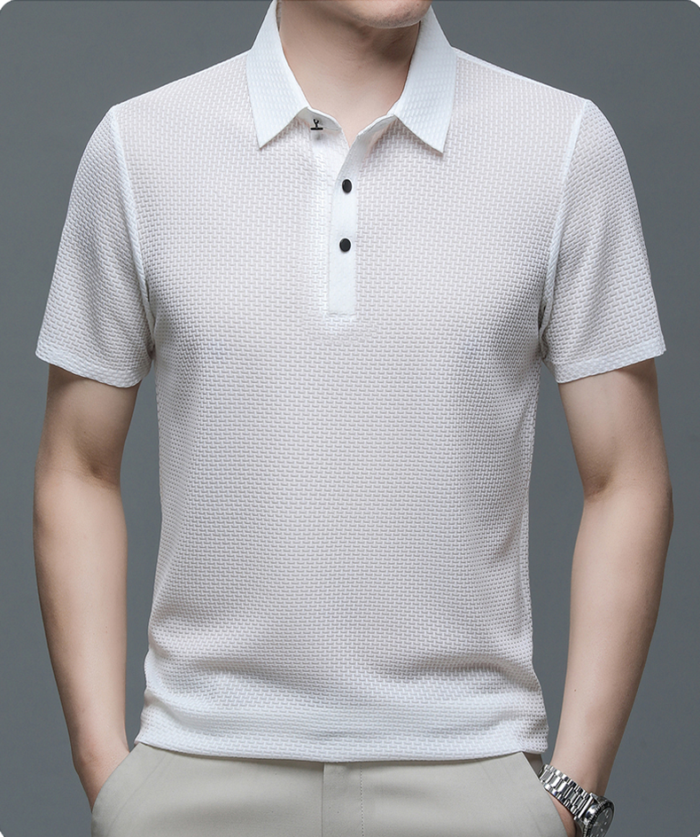 Comfortable Textured Knit Polo Shirt for Women with Collared Long Sleeve Button Placket Relaxed Style