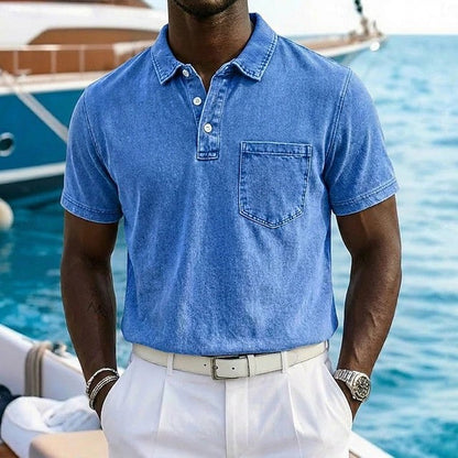 Effortless Washed Cotton Polo Shirt for Women with Collar Short Sleeve Chest Pocket Casual Style
