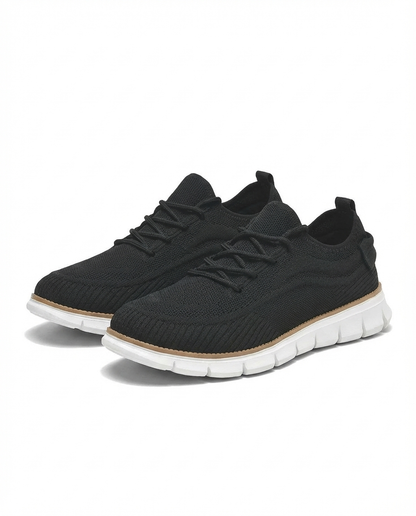 Comfortable Knit Fashion Sneaker for Women with Lace Up Round Toe Ridged Sole Casual Style